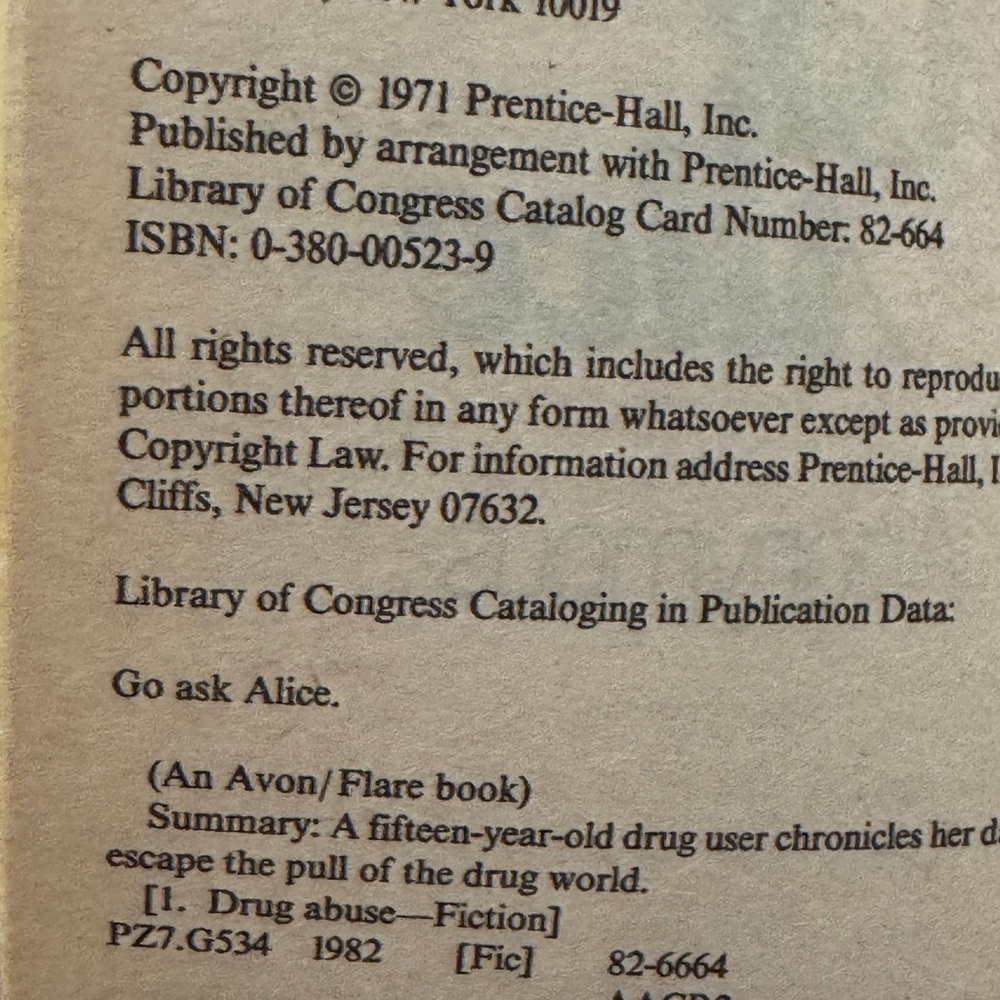 "Go Ask Alice" A Real Diary, by Anonymous Book Paperback Brand New - Picture 3 of 3